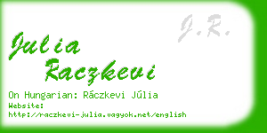 julia raczkevi business card